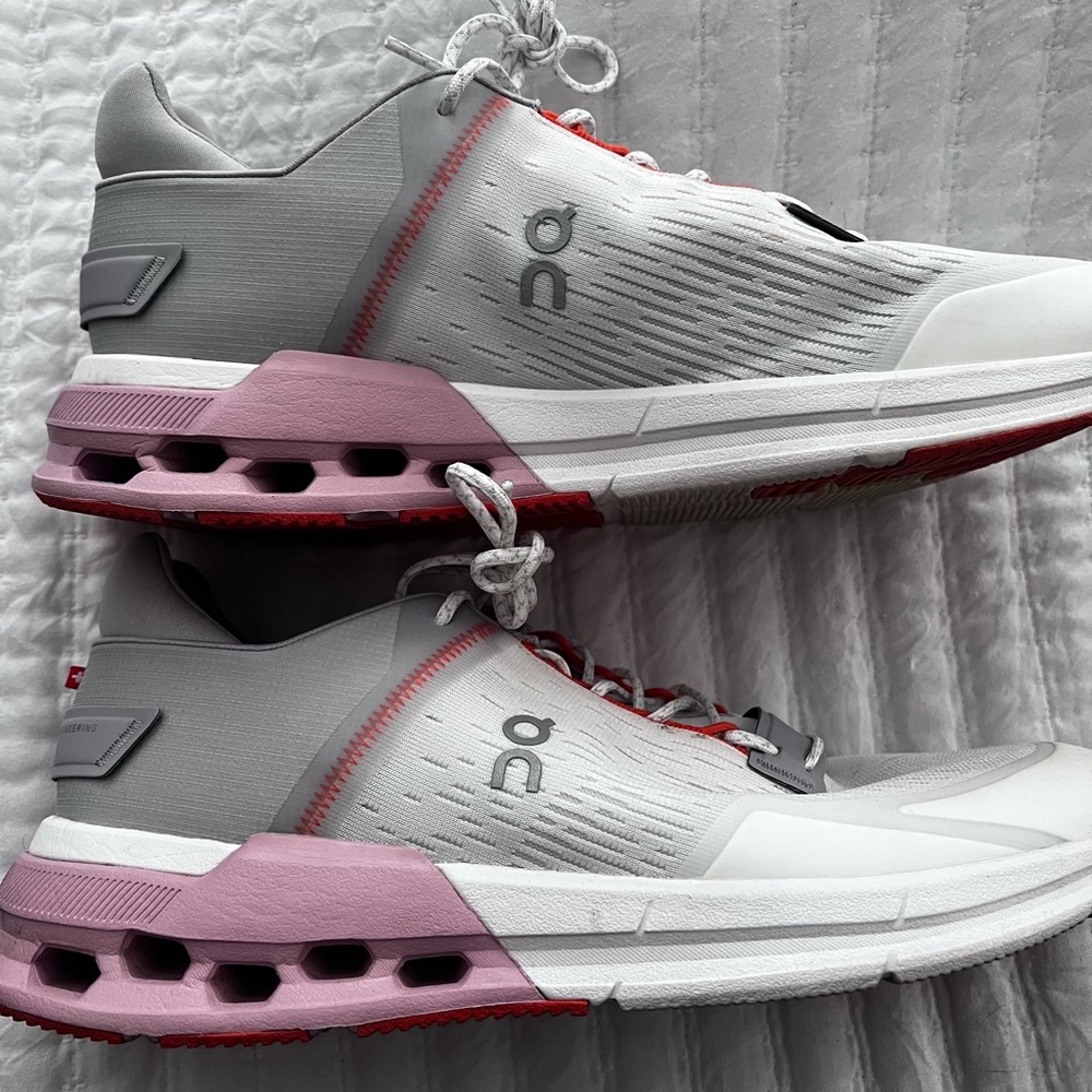 on cloud On Cloudnova Flux Size 11 Undyed White Zephyr Pink Running Sneakers